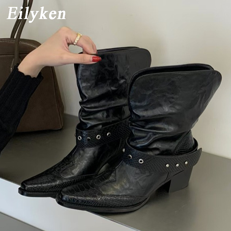 Women'S Shoes Chelsea - Eilyken Design-Stil, Spleißen, Schlangenmuster, niedrige Absätze,