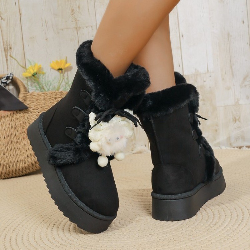 Women'S Shoes Z - Damen-Winterstiefeletten mit runder Zehenkappe, dicker Plateausohle,