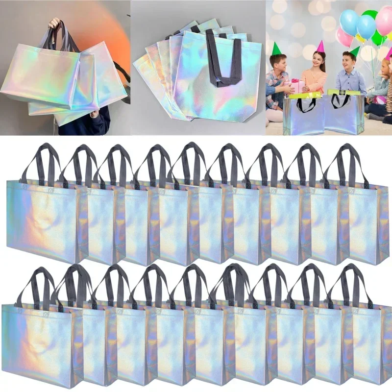 Women'S Shoes Back To School - 10/20 Stück Holografische Vlies-Tragetaschen Laser-Glänzende Einkaufstaschen