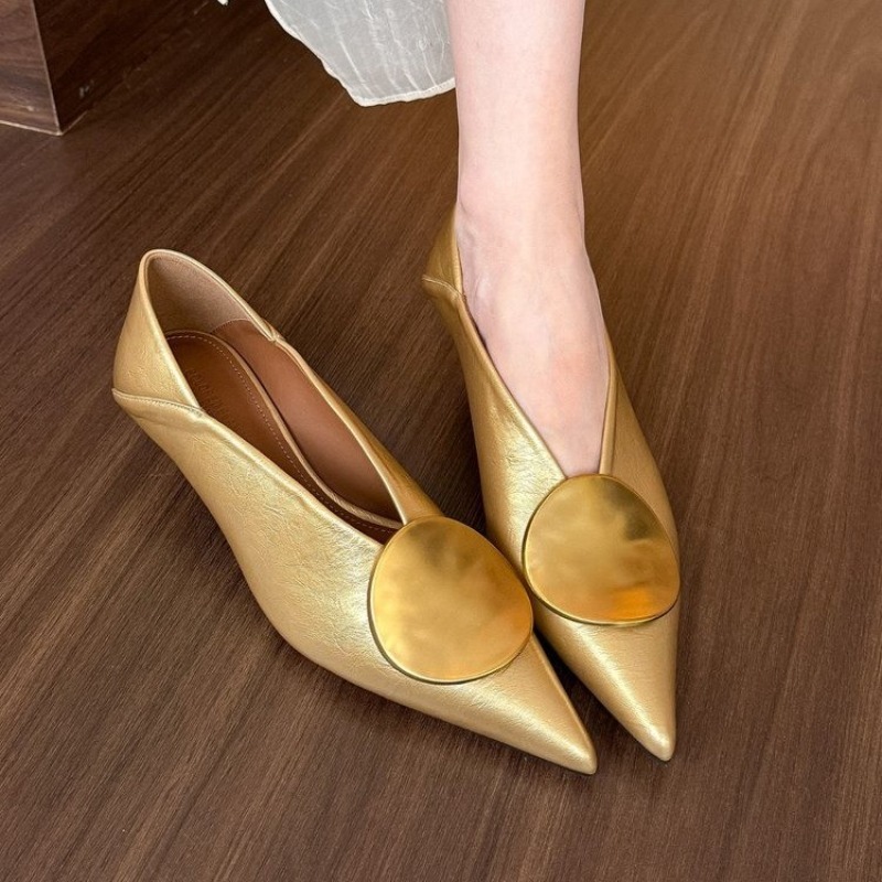 Women'S Heels - 2025 frühling Sommer Spitz Schuhe Slip