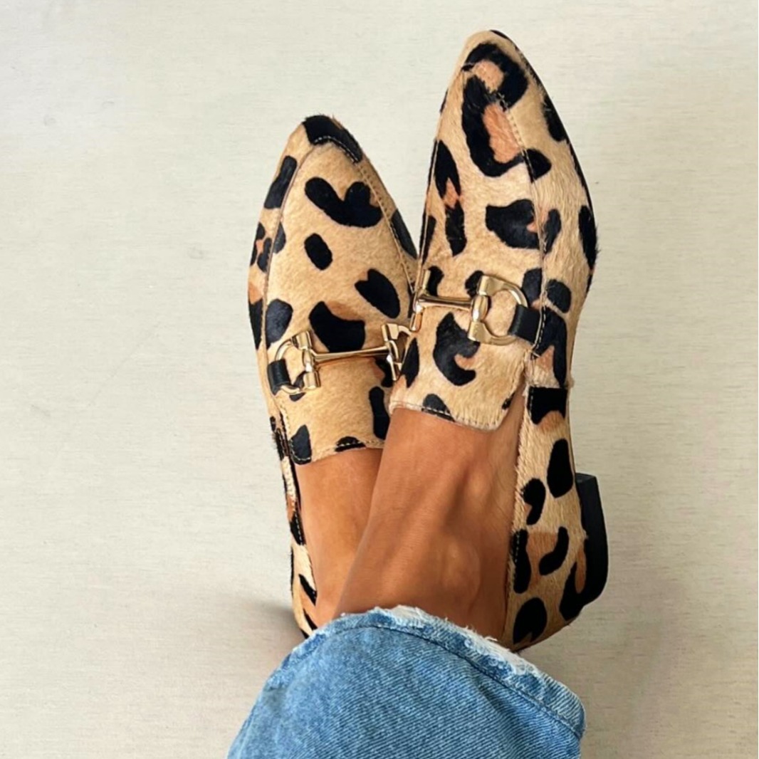 Mule Slip On - Große Größen 40-43 Leopardenmuster Damenschuhe, Frühjahr