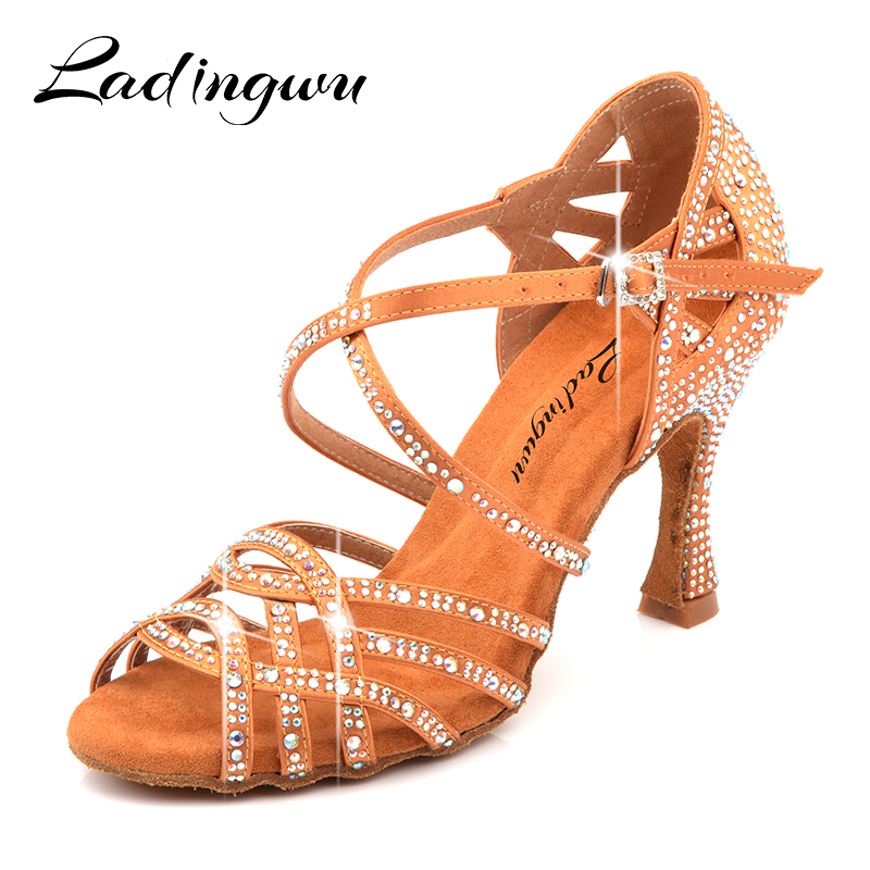 Women'S Shoes Z - Ladingwu Silk Satin Apricot Und Bronze