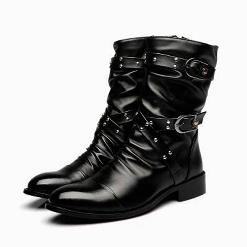 Women'S Shoes Chelsea - Modische Herren-Lederstiefel Hochwertige Mittelhohe Stiefel Klassische