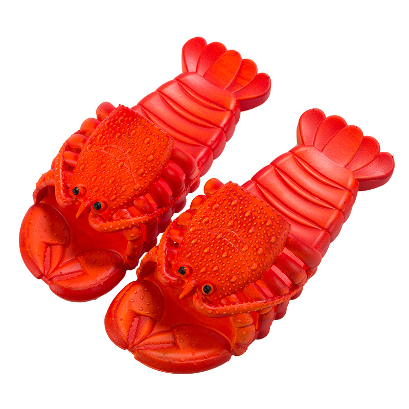 Mule Slip On - Einzigartige Cartoon-Hummer-Hausschuhe Weiche PVC-Sohle Rutschfeste Lustige