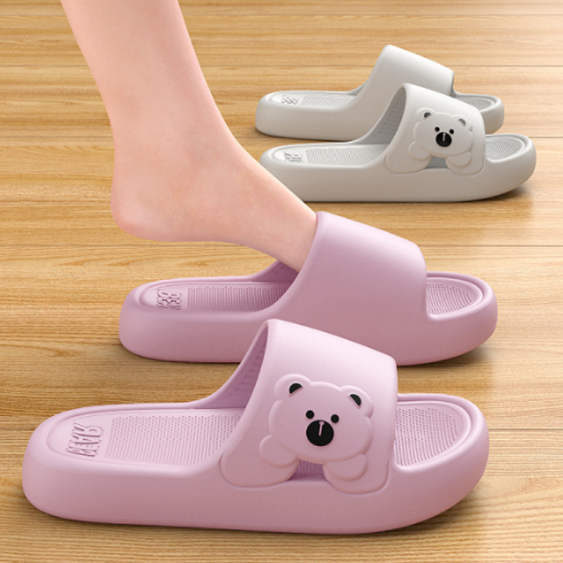 Mule Slip On - Hausschuhe Badezimmer Cartoon Bär Hausschuhe für