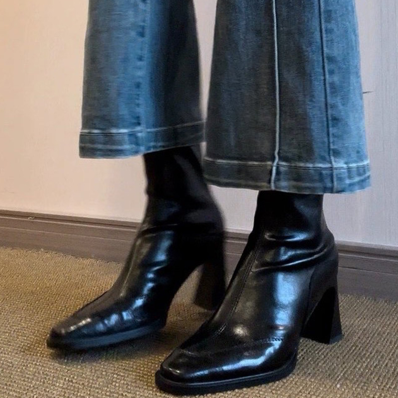 Women'S Shoes Chelsea - High Heels Damen Stiefeletten Mode klobige