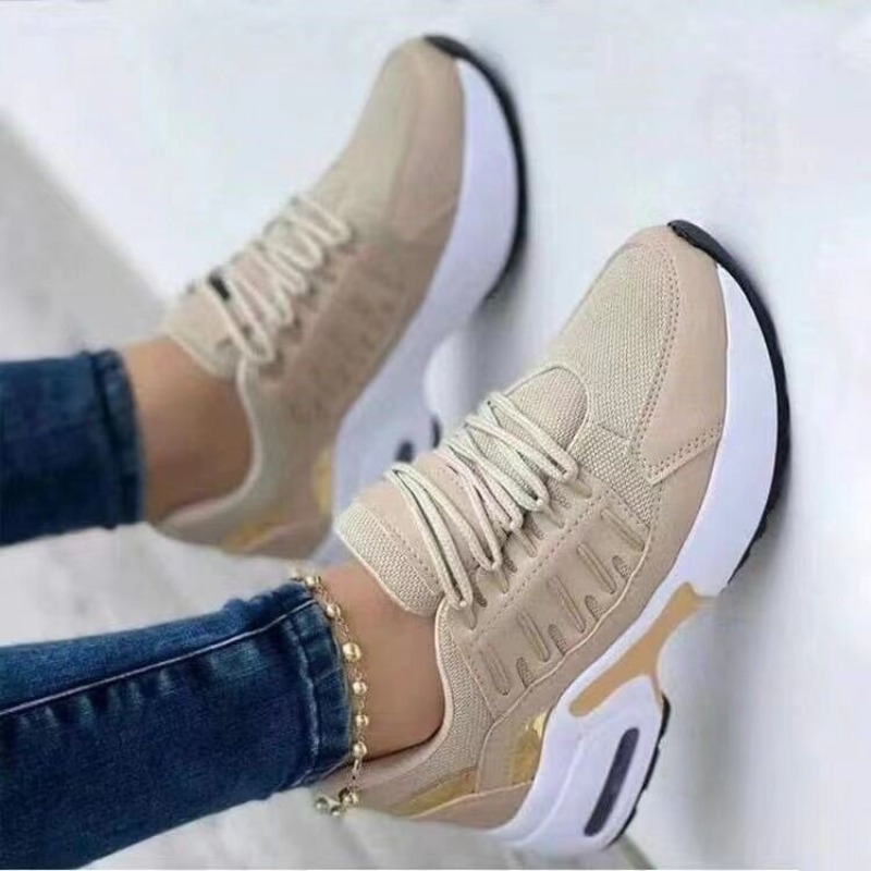 Women Shoes Qc - Damenmode-Sneaker mit Plateau, Luftpolster, atmungsaktives Mesh,