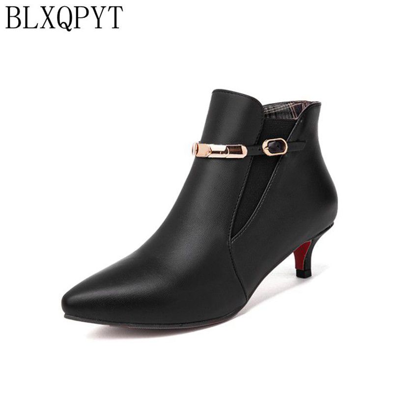 Women'S Shoes Chelsea - BLXQPYT Damen-Stiefeletten mit Kitten-Heel-Absatz, spitzer Zehenbereich,
