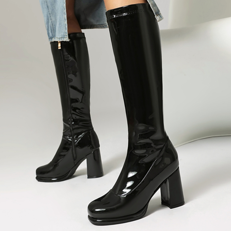 Women'S Shoes Chelsea - Marke Damen Kniehohe Stiefel Leder Sexy