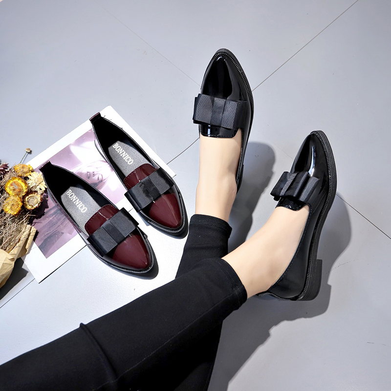 Schwarze/Weinrote Lackleder-Sp – Women Shoes Black Bewertung und Preis