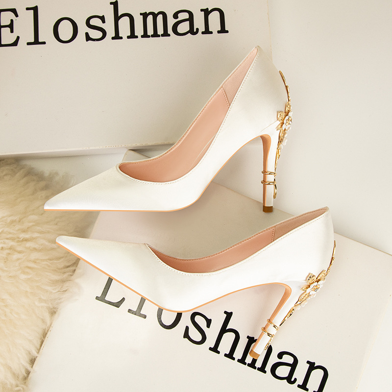 Luxus Metall Blumen Ferse Kris – Women Shoes Ysl Bewertung und Preis