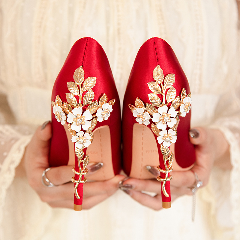 Luxus Metall Blumen Ferse Kris – Women Shoes Ysl Bewertung und Preis