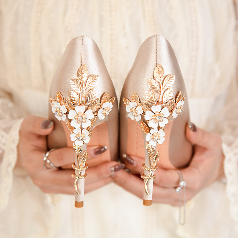 Luxus Metall Blumen Ferse Kris – Women Shoes Ysl Bewertung und Preis