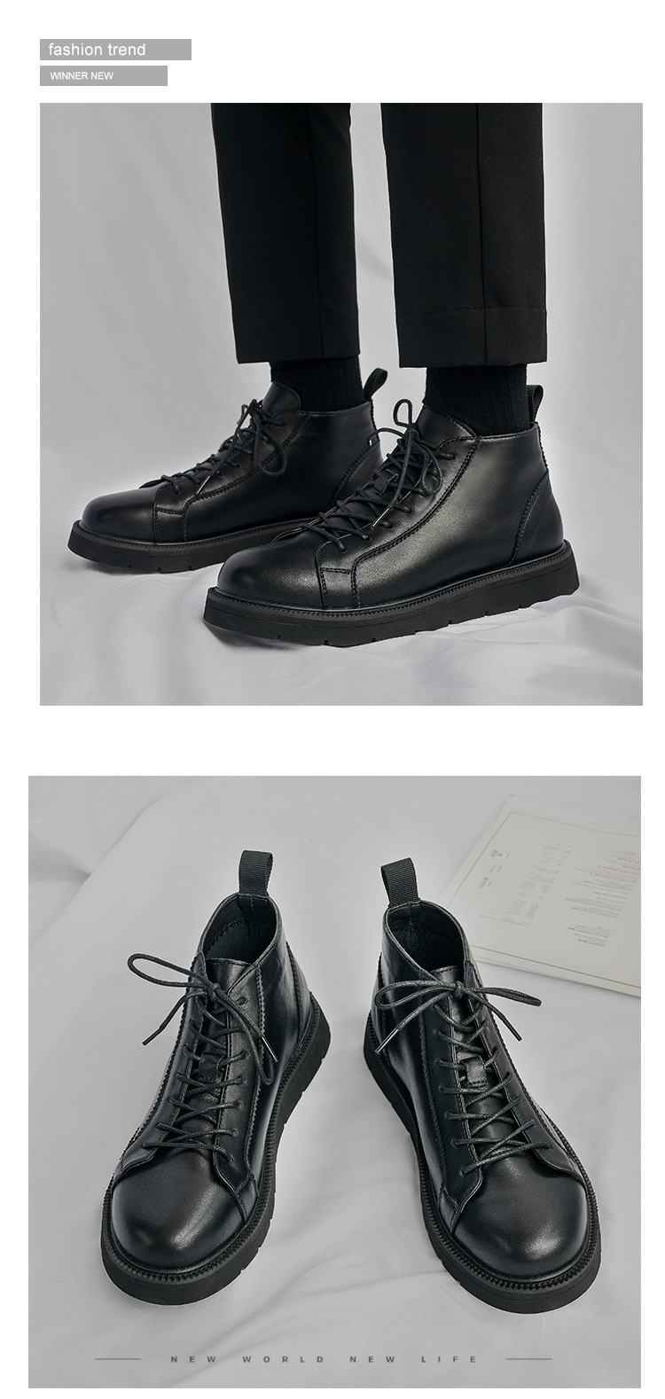 Schwarze High-Top-Hübsche brit – Women Shoes Hong Kong Bewertung und Preis