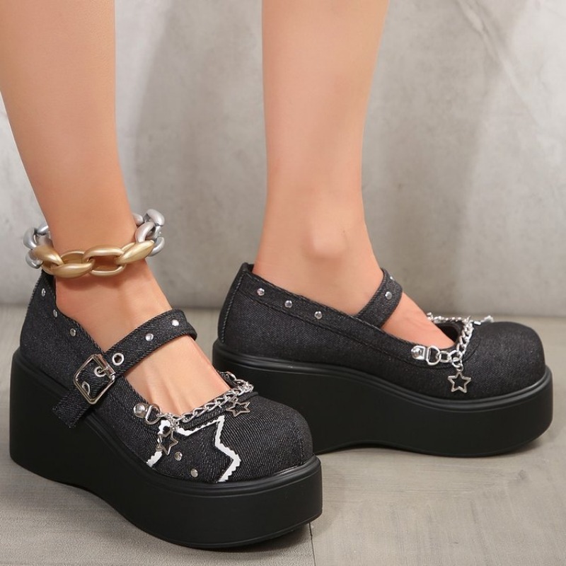 Metall kette Plattform Schuhe  – Women'S Shoes Back To School Bewertung und Preis